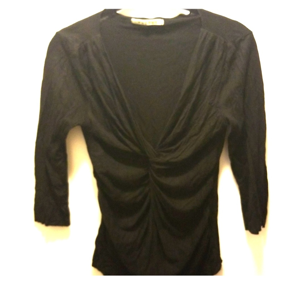 Velvet Black Top Twist Front